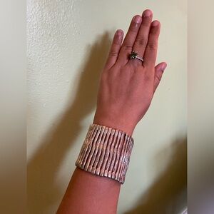 Elegant Silver-Toned Cuff Bracelet
